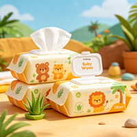 Lingettes humides pour bébé bio OEM ODM pour peaux sensibles, en matériau spunlace, lingettes humides pour bébé à base d'eau pour le nettoyage, vente en gros