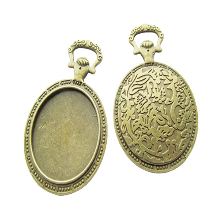 New product Custom photo blank vintage pocket watch base necklace pendant's showcase tray