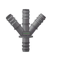 Connecteur de tuyau d'irrigation en plastique en forme de Y à 3 voies, 1 entrée 3 sorties, pour l'irrigation goutte à goutte des fermes et serres, tuyau PE