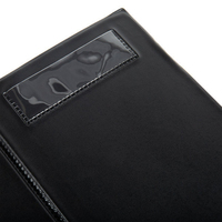 Panneau de menu en PVC noir personnalisé, dossier de contrôle des invités, porte-bloc-notes étanche, porte-billets de restaurant pour hôtel
