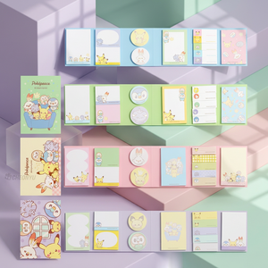 Set de 6 Blocs de Notas Adhesivas Coreanas, 12 Piezas, Papelería Infantil, Personajes Lindos de Anime, Modelo AB0172, Venta al Por Mayor - Product Image 1