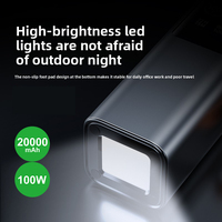 Batterie externe de grande capacité 20000 mAh, charge rapide PD100W, chargeur de téléphone portable portable, câble intégré, cordon, affichage de la puissance TFT, PD24