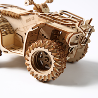 Puzzle 3D en bois DIY en gros, VTT à quatre roues, modèles artisanaux de quads tout-terrain en bois 3D pour adultes