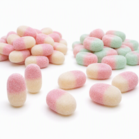 Zure snoepmix Zweedse gummy mini ovale aardbei vanille passievrucht watermeloen vegan halal US EU-conform bulk