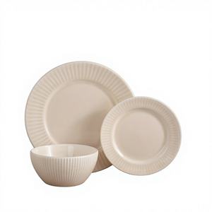 Juego de Vajilla de Cerámica de Lujo Moderno con Esmalte Reactivo, Platos y Tazones Duraderos para una Elegante Decoración de Mesa - Product Image 1