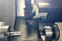 GUOSHENG IHT625MS Mesin Bubut CNC Double Spindle Slant Bed, Kontrol FANUC, untuk Komponen Poros Presisi
