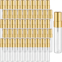 Flacons en verre cylindriques transparents givrés de 5 ml pour cosmétiques, mini vaporisateurs rechargeables vides pour parfums et diffuseurs à bâtonnets