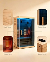Sauna électrique extérieur moderne en cèdre rouge à infrarouge lointain avec fonction vapeur sèche/humide 9KW pour 2 personnes