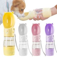 Bouteille d'eau portable 2-en-1 moderne en plastique écologique avec motif uni pour chiens et chats de petite et grande taille – Idéale pour l'extérieur