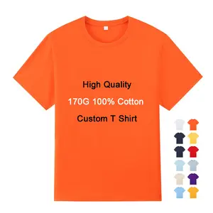Оптовая Продажа унисекс с коротким рукавом 100% хлопок Пользовательские передачи тепла Dtg вышитый логотип трафаретная печать футболки мужские футболки
