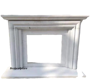 Cheminée en pierre <span class=keywords><strong>Mentel</strong></span> Cheminée classique en marbre blanc avec sculpture de fantaisie - Product Image 3