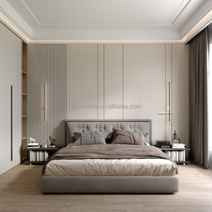 3 Star Hotel Bedroom Furniture Standard <b>Queen</b> <b>Size</b> Fabric Upholstered Hotel <b>Bed</b> <b>Frame</b> for Guest Room - Product Image 3