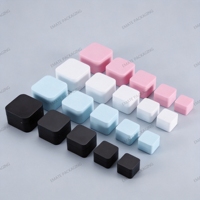 Pot carré en plastique PP double couche RTS 5g 10g 20g 30g 50g vide, givré rose bleu, pour vernis à ongles en gel, pots de soin de la peau avec couvercle
