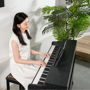 88-Key <b>Weighted</b> Electric Piano Solid Wood Keyboard Home Musical Instrument <b>With</b> Headphone Jack European Plug - Product Image 2