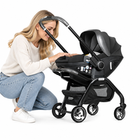 Poussette bébé Kidilo personnalisable 3 en 1 avec siège auto, en alliage d'aluminium, légère, pliable, 0-6 mois