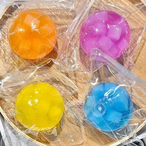 Juguete Antiestrés Transparente con Forma de Cubo de Hielo y Jugo de Frutas, Bola Catártica de Rebote Lento, Regalo para Aliviar el Estrés - Product Image 1