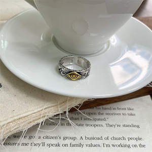 Anillo de cobre bañado en plata con diseño de Ojo de Horus egipcio, estilo bohemio Takahashi Goros de Alta Montaña, NO es de NORTH WORKS, para fiesta - Product Image 3