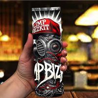 Gobelet isotherme personnalisé 20oz style masque à gaz Hip Hop, design art urbain, avec paille et couvercle, best-seller, stock USA et livraison gratuite