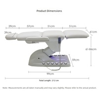 Table de beauté électrique en PU avec commande au pied et hauteur réglable ; Fauteuil de tatouage multifonctionnel ; Table pour microblading et extensions de cils ; Salon