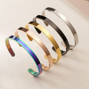 Custom <b>Engraved</b> Hand Cuffs Metal Engrave Stainless Steel New Bar Id Plates for Bracelet for Engraving - Product Image 1