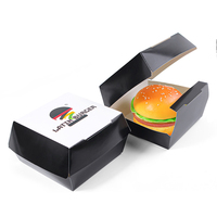 JAHOO PACK Cajas de hamburguesas impresas personalizadas Embalaje de hamburguesas desechable