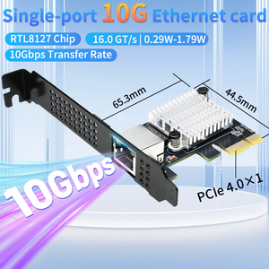 การ์ดเครือข่าย PCIe 10G 1 พอร์ตพร้อมชิปเซ็ต RTL8127, 10GBASE-T RJ45 - Product Image 2