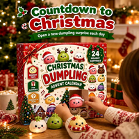 Nouveau Calendrier de l'Avent de Noël, Boîte Mystère, 24 Grilles de Jouets à Presser TPR Baozi, Anti-Stress Sensoriel