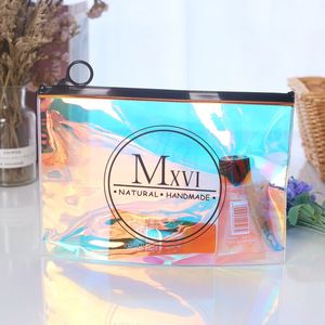 カスタムホログラフィック化粧品ポーチプラスチック包装PVCジップバッグ - Product Image 3