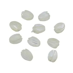 10pc 8x10mm Flower Natural Shell Beads Fashion Carved Mother Of Pearl Shell Loose Beads for Jewelry Making DIY Bracelet Gift