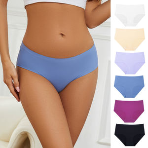 Factory <span class=keywords><strong>Outlet</strong></span> Bragas sin rastro de una pieza para mujer <span class=keywords><strong>Calzoncillos</strong></span> Bragas Colores sólidos Cintura baja Corte láser Seda de hielo Teñido liso - Product Image 4