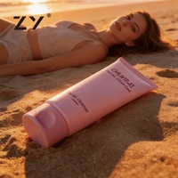 Tubes vides ovales en plastique PE de 50g pour crème solaire, emballage de soins de la peau, logo personnalisé, bouchon à vis, sérigraphie, usage cosmétique