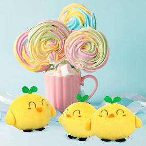 8465 Jouets en peluche mignons et dodus en forme de poussin jaune avec porte-clés pour les faveurs de fête d'anniversaire, peluche de poussin pour bébé - Product Image 3