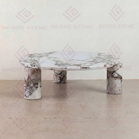 Table basse ronde en marbre de style nordique moderne et luxueux avec pieds solides pour la maison, l'appartement, le bureau, le bar, meuble parfait pour le salon