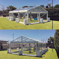 Tente de commerce en PVC ANGE pour équipement de mariage de luxe pavillons à toit transparent pour la fête chapiteau à toit transparent géant blanc