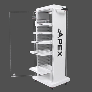 Apex 5 Lớp Hiển Thị Kim Loại Bị Khóa Mỹ Phẩm Hiển Thị Tủ Make up Hiển Thị Kệ Đứng Với Pusher Và Cửa - Product Image 2