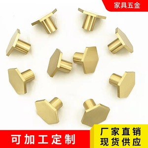 <b>Copper</b> Furniture Handle Geometric Shape Single Hole Drawer Cabinet Door Hardware Pure <b>Copper</b> Durable Minimalist Design - Product Image 4