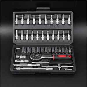 High Quality 46PCS Socket Wrench <b>Set</b> Hand Tool Kit Ratchet Spanner <b>Screwdriver</b> <b>Bits</b> for Car Repair Household Maintenance Socket - Product Image 2