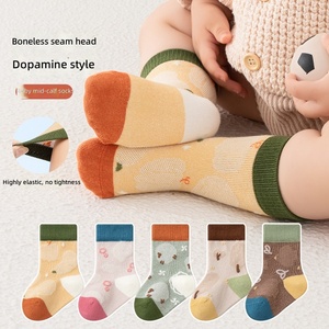 Calcetines <span class=keywords><strong>de</strong></span> Algodón <span class=keywords><strong>de</strong></span> Primera Clase para Niños y Bebés, Tejidos con Jacquard, a Media Pantorrilla, Modernos, con Dibujos Animados, para Niños y Niñas, Zhuji - Product Image 1