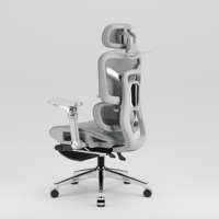 Chaise de bureau ergonomique à dossier haut, design moderne, pour cadres, entièrement en maille, avec repose-pieds de luxe pour le bureau à domicile