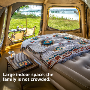 Sofort Aufbaubares Vier-Jahreszeiten 5-Personen SUV Heckklappe Aufblasbares Zelt Schnellöffnend 1 Schlafzimmer Wohnbereich Sonnen- und Regenschutz Camping - Product Image 5