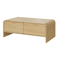 Table d'ordinateur de bureau en bois de conception de profil incurvé du milieu du siècle direct d'usine pour le bureau à domicile en chêne naturel
