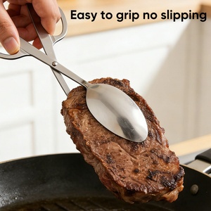 Heavy Duty Stainless Steel Food <b>Tongs</b> Thickened Metal Kitchen Scissor <b>Tongs</b> for BBQ Grilling Bread Buffet <b>Serving</b> Utensils - Product Image 2