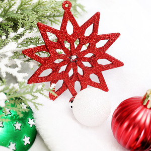58 pièces de boules de Noël de haute qualité, décorations suspendues, pendentifs flocons de neige et étoiles, pour décoration extérieure et intérieure, fournitures de fête de Noël - Product Image 5