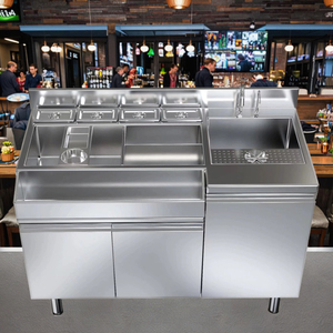 בר נירוסטה נייד כבד דלפק מנגל תחנה קוקטייל שחור נייד עבור 220v עבור מלון & שימוש במסעדה - Product Image 2