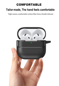 Estuche para Auriculares con Textura de Fibra de Carbono para <span class=keywords><strong>AirPods</strong></span> Pro <span class=keywords><strong>3</strong></span> 4 Pro 2, Funda para Auriculares con Nuevo Diseño - Product Image 5
