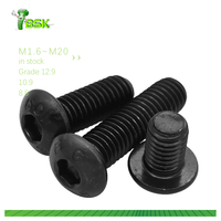 Vis à tête fraisée hexagonale M2 M2.5 M3 M4 M5 M6 M8 M10 M12 M14 M16 M18 M20 en acier ISO7380 Grade 10.9 Noire