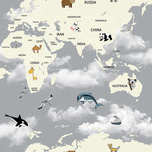 Carte du <span class=keywords><strong>monde</strong></span> personnalisée, <span class=keywords><strong>papier</strong></span> <span class=keywords><strong>peint</strong></span> décoratif populaire pour chambre d'enfant garçon - Product Image 6