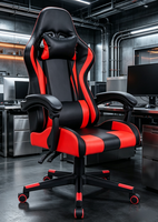Chaise de course ergonomique en cuir PU Gamer pour jeu haut de gamme rouge ergonomique Silla Gaming Personabilisada