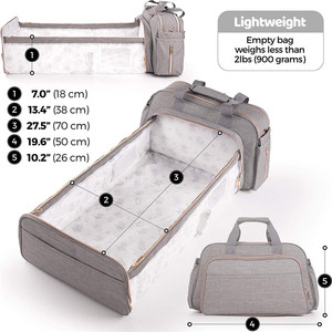 Grand <span class=keywords><strong>sac</strong></span> <span class=keywords><strong>à</strong></span> <span class=keywords><strong>langer</strong></span> Convertible 4-<span class=keywords><strong>en</strong></span>-1 pour bébé, <span class=keywords><strong>lit</strong></span> de bébé polyvalent avec <span class=keywords><strong>couffin</strong></span> <span class=keywords><strong>à</strong></span> <span class=keywords><strong>langer</strong></span> - Product Image 6