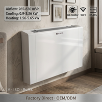 Unité de ventilation à effet de vapeur de 130 mm pour chambre d'hôtel et maison, moteur DC, 5 vitesses, silencieuse, faible bruit, économie d'énergie, 2 tuyaux
